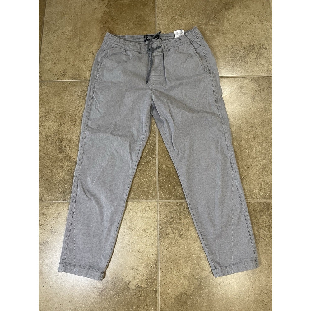 Abercrombie & Fitch Straight Cotton Cropped Ankle Pants Men's Sz S Blue Striped